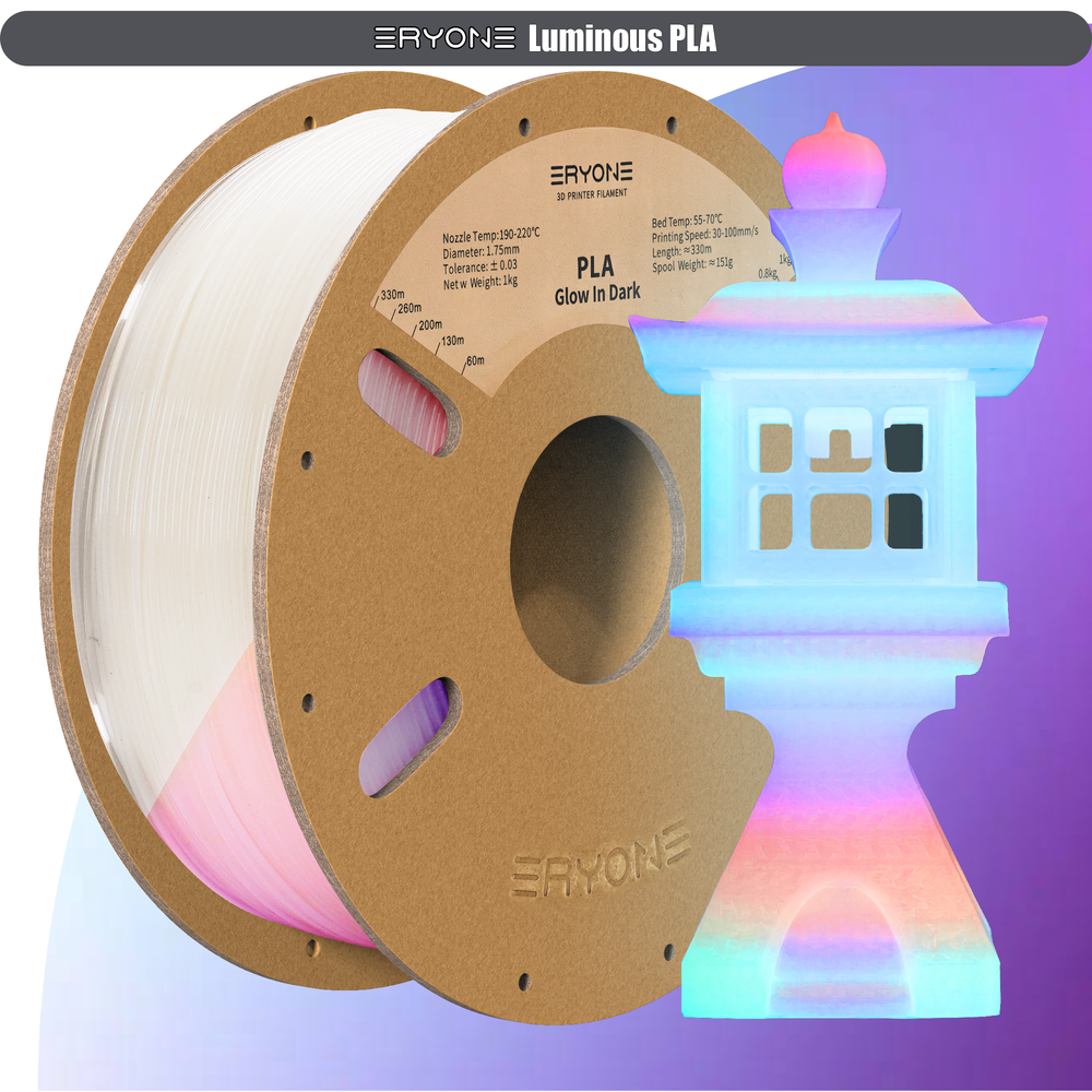 Пластик Eryone Luminous PLA 1.75mm 1kg Glow Rainbow