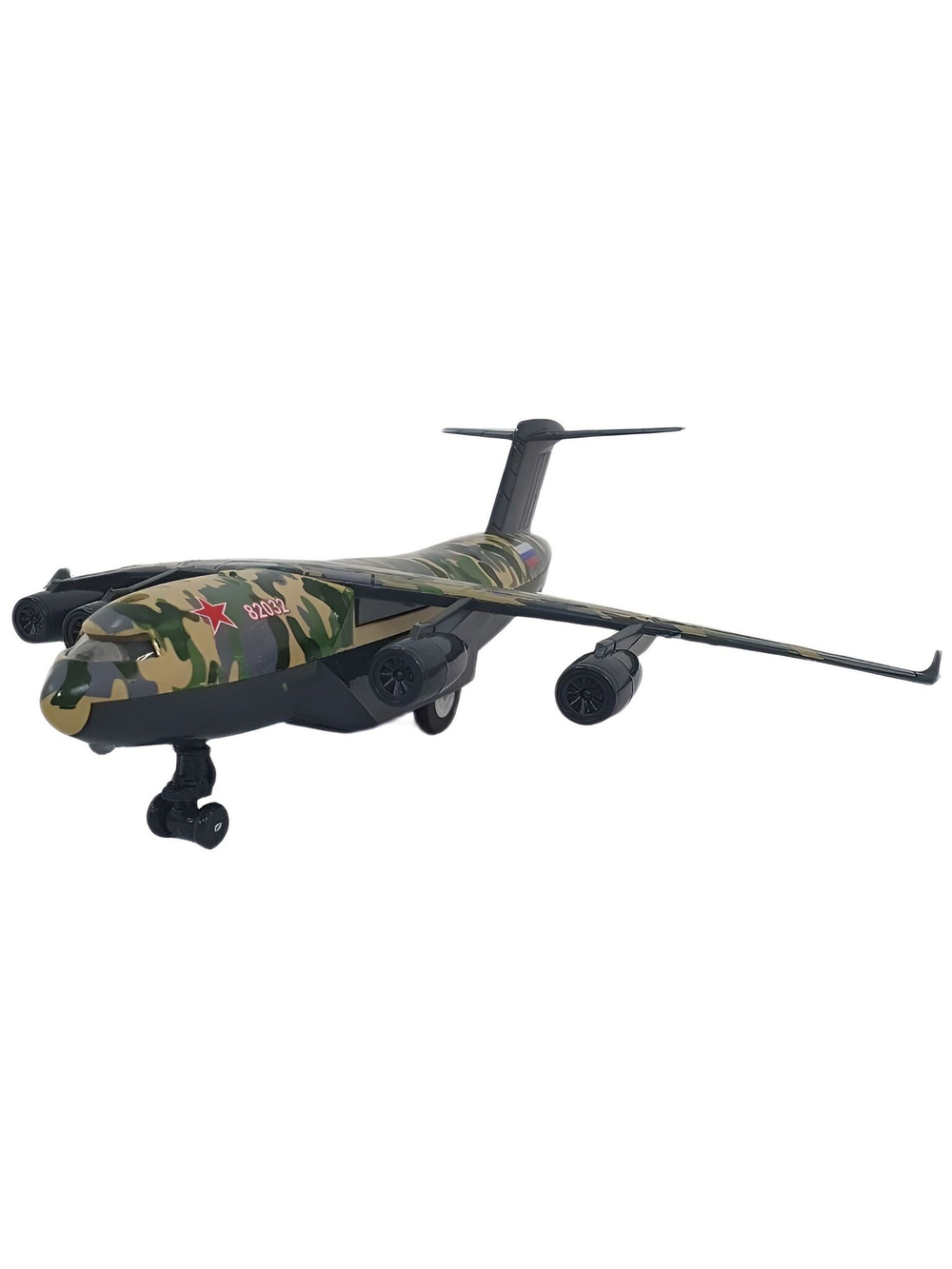 Военно-транспортный самолёт,игрушка для детей,коллекционная металлическая модель,свет+звук,инерционная