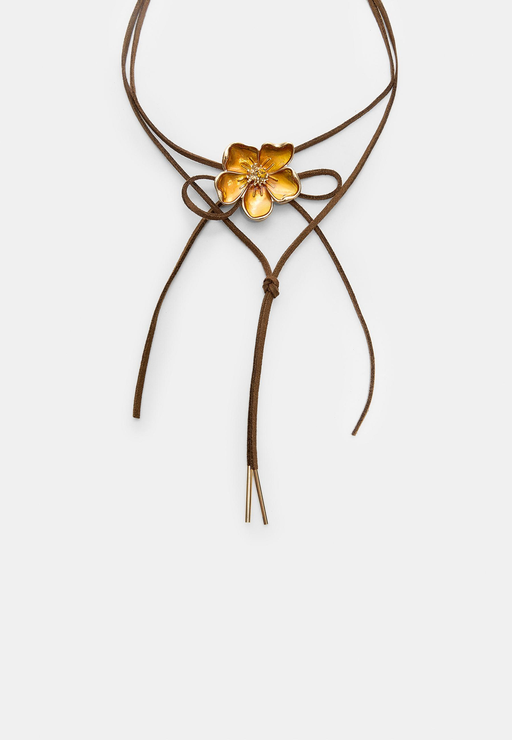 STRADIVARIUS Ожерелье с контрастным цветком, горчичный