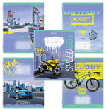 Тетрадь А5 12л. клет. "Urban boys" обложка картон (BRAUBERG)