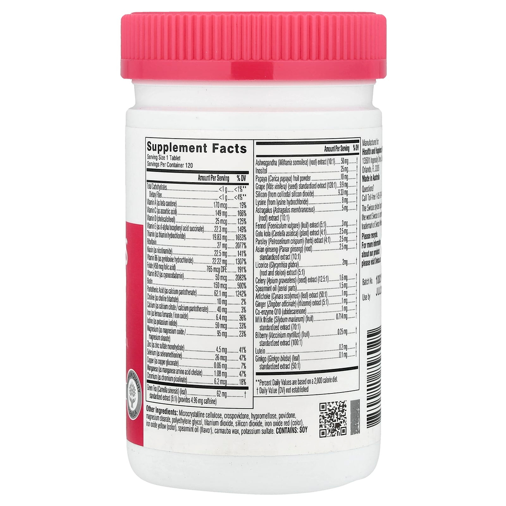 Swisse, Ultivite®, мультивитамины для женщин, 120 таблеток