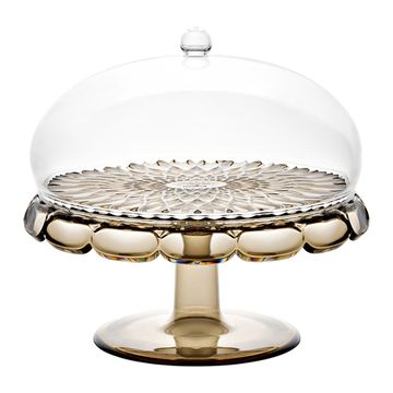 Блюдо для торта с крышкой vanity, D30 см, коричневое