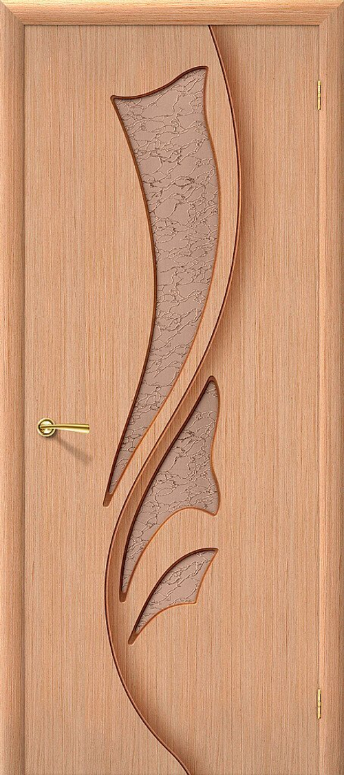 Дверь Эксклюзив / Цвет Ф-05 (Дуб) / Стекло Риф. / Двери Браво