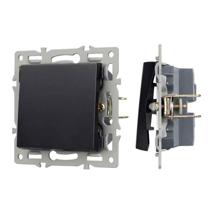 Механизм выключателя одноклавишный непроходной SWT-MK01-PL-BK (250V, 16A) Arlight 043711
