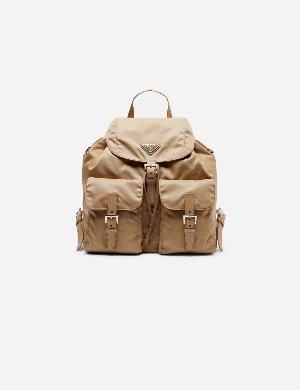 Рюкзак Prada Re-Nylon Leather-Trimmed "Beige"