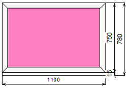 Пластиковое окно 750 х 1100 ТермА Эко с глухой створкой
