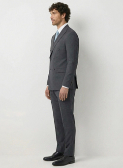 Мужской костюм двубортный (темно-серый) А65