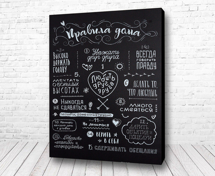 Интерьерная картина в технике цифровой печати. АРТ 202 Правила кухни