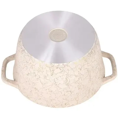 Кастрюля 4,5л «Грация» (белый/золото) со стеклянной крышкой кбз45а