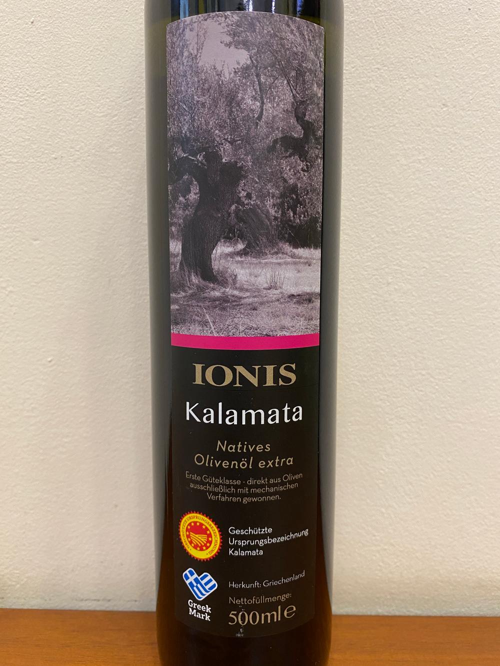 Оливковое масло Ionis P.D.O. Kalamata Extra Virgin, 500 мл, Греция