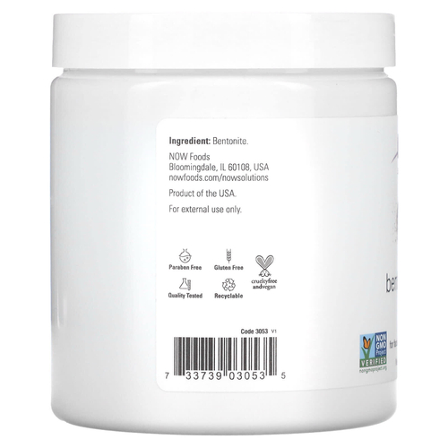 NOW Foods, Solutions, порошок из бентонитовой глины, без добавок, 312 г (11 унций)