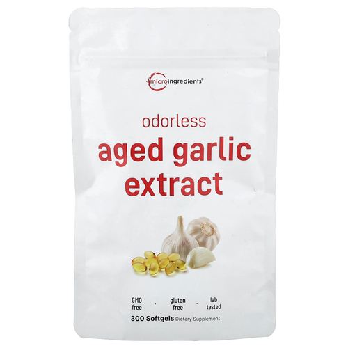 Micro Ingredients, выдержанный экстракт чеснока без запаха, 300 капсул (250 мг в 1 капсуле)