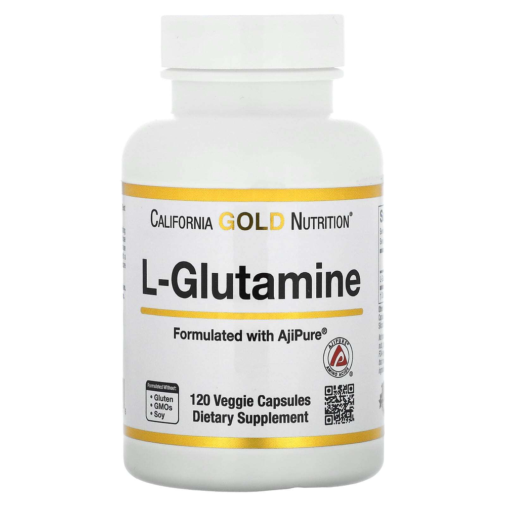 California Gold Nutrition, AjiPure, L-глютамин, 120 растительных капсул (500 мг в 1 капсуле)