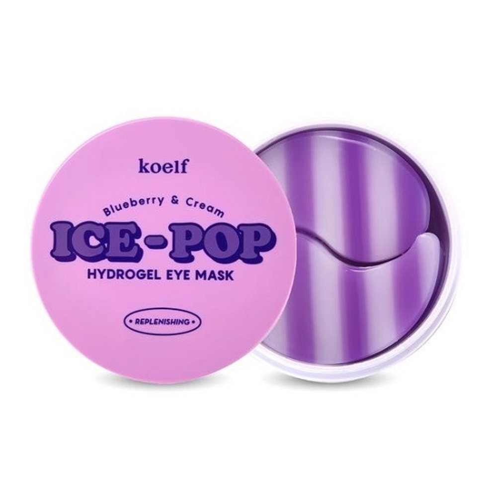 Патчи гидрогелевые для глаз с экстрактом Черники Koelf Blueberry & Cream Ice-Pop Hydrogel Eye Mask 60шт