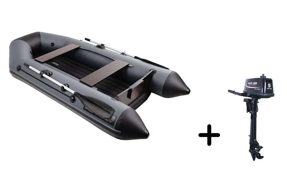 Аква 2800 НДНД графит-чёрная + PARSUN T 5.0 BMS (комплект лодка + мотор)