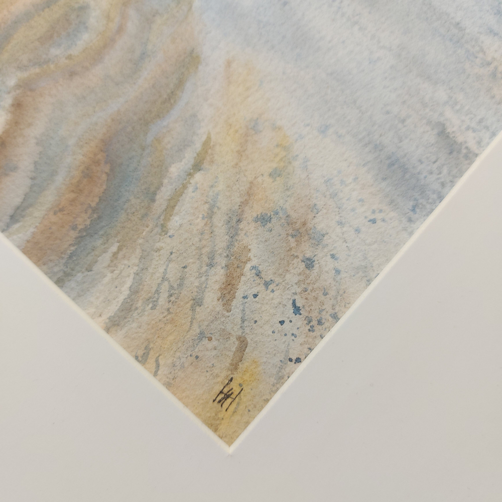 Картина авторская акварельная в паспарту 40х50 см на стену для интерьера "Приют рыбака на Белом море" "