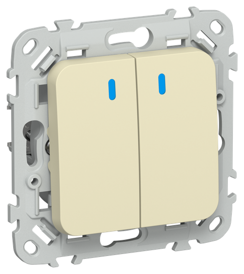 FLITE Выключатель 2-клавишный с индикацией 10А ВС12-1-1-ФлН навахо IEK