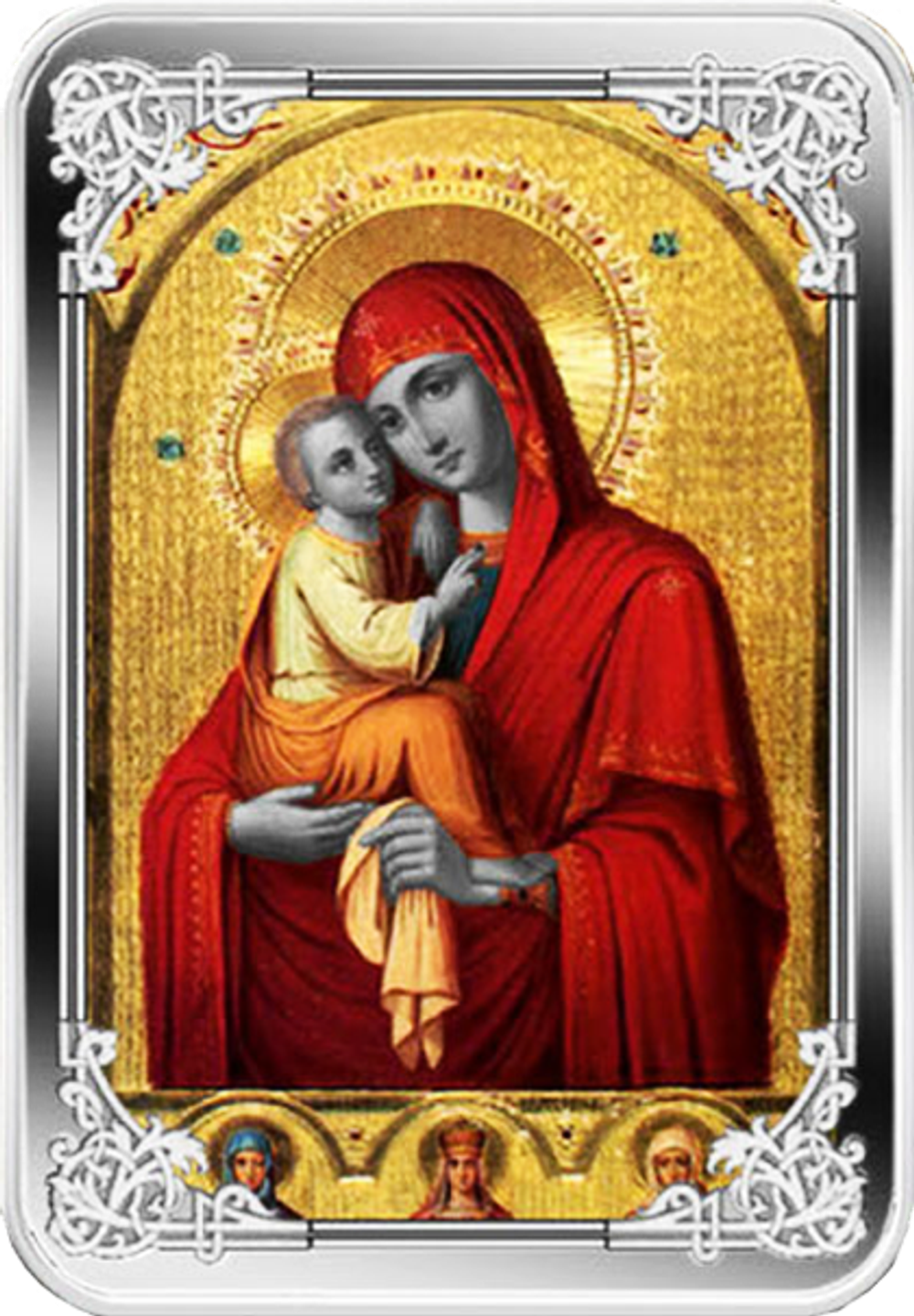 1 доллар. Почаевская икона Божией Матери. Ниуэ. 2014 год