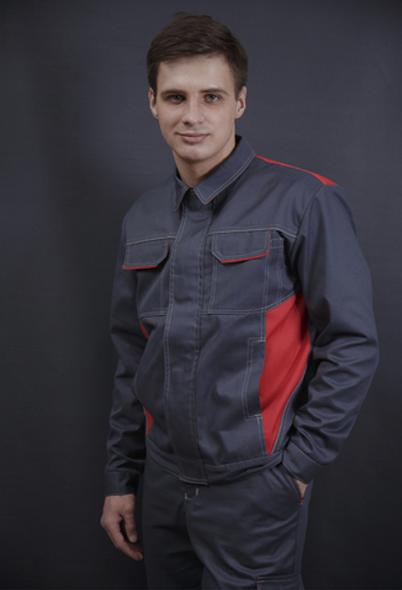 Куртка летняя К-21 (серый-красный)