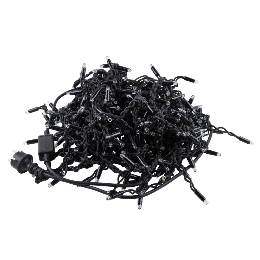 ULD-B5007-300-TBK MULTI IP67 Бахрома светодиодная с эффектом мерцания. 5м. Соединяемая. 300 светодиодов. Красный. желтый. синий. зеленый свет. Провод черный. TM Uniel