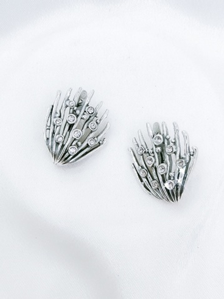 "Байя" серьги в серебряном покрытии из коллекции "Морской коктейль" от Jenavi с английским замком
