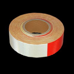 Светоотражающая лента красно-белая 50 мм х 45 м