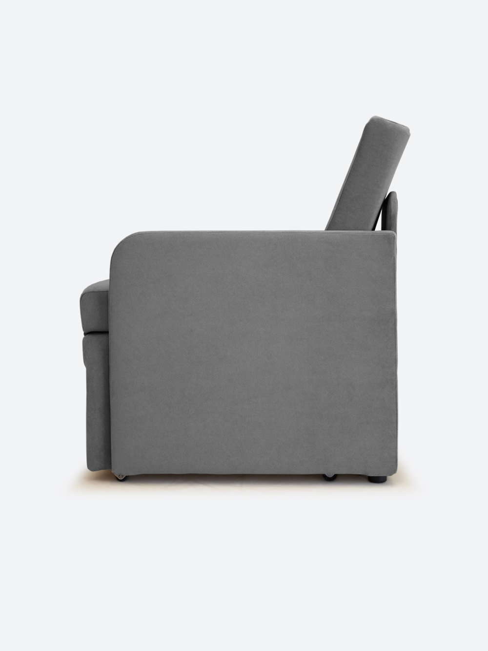 Кресло-кровать "Миник" с левым подлокотником, под правую руку, велюр Candy Grey