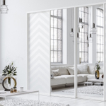 Дверь-купе ARISTO I, зеркало, профиль белый глянец