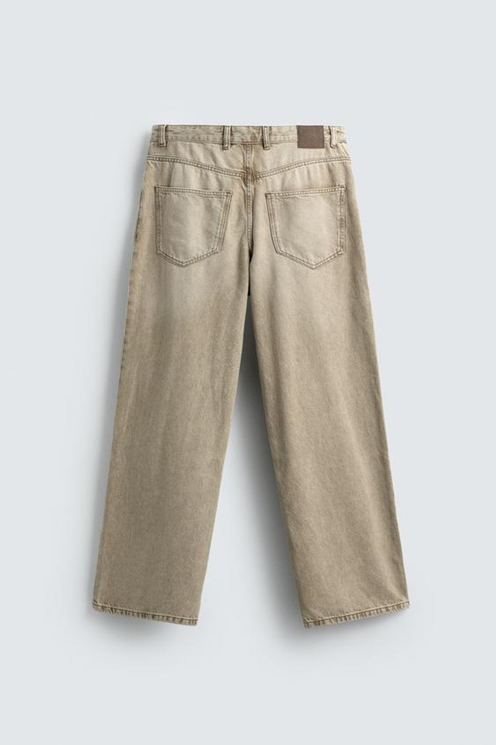 ZARA ДЖИНСЫ BAGGY FIT, БЕЖЕВЫЙ