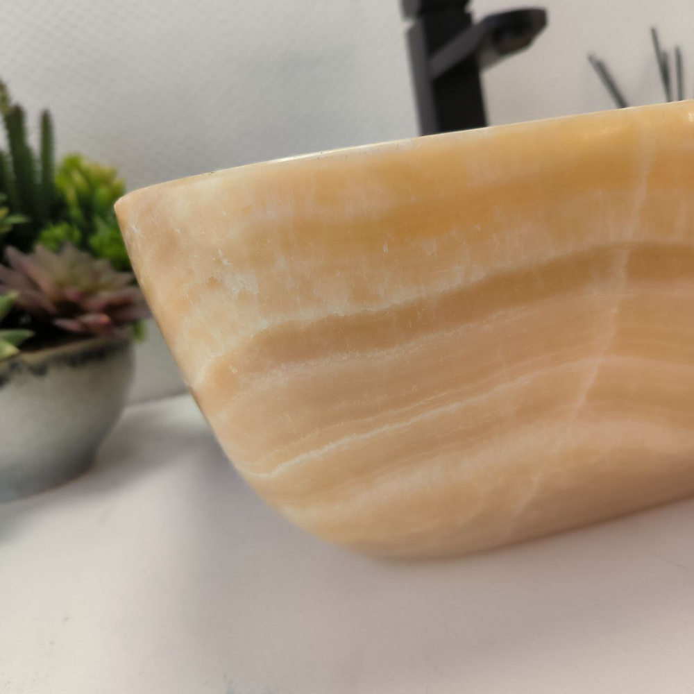 Раковина из оникса Rectangle Yellow SO-63047 46*34*14 54