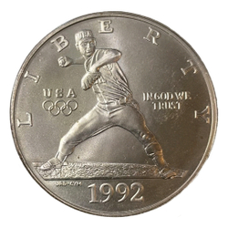 Монета США 1 доллар 1992 "Олимпиада Барселоны 1992 - Бейсбол"