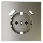 Накладка для розетки с заземлением и защитными шторками, с USB A+C, S70 (шелк)