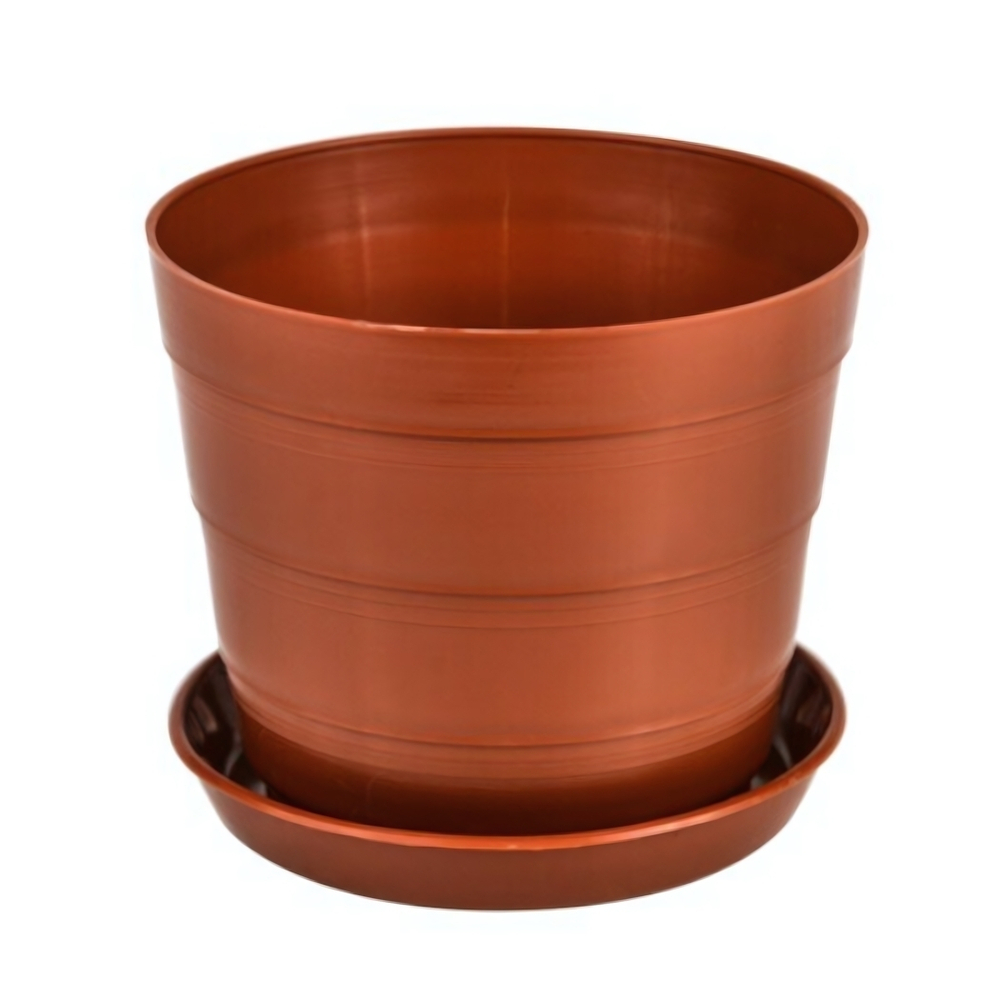 Кашпо "Классик" с поддоном 0,6 л (цвет терракотовый)