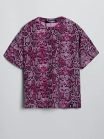 Футболка для девочки оверсайз, принт питон