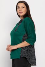 Блуза Федерика (изумрудно-черная) Б15001-18М LT Collection