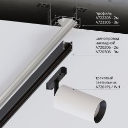 Профиль для монтажа накладного шинопровода Arte Lamp