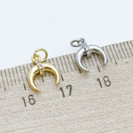 Подвеска Лунница, цвет золото, фианиты, размер 11*8 мм, цена за 1 шт