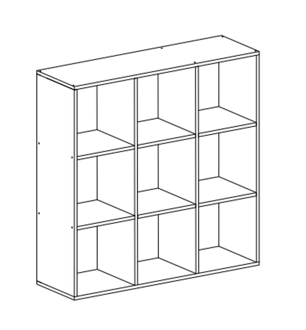 Стеллаж СТ3.3 (9 ячеек) квадратный 3х3 белый
