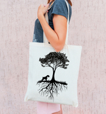 Тканевая сумка "Шнауцер у дерева"