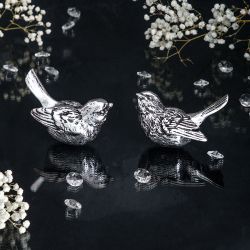 Ручка мебельная Птичка Терра левая Античное серебро