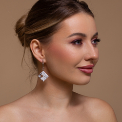 Серьги - Конго с Подвесками - Авангард Охра/Брызги