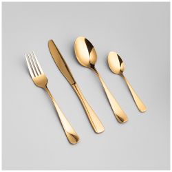 НАБОР СТОЛОВЫХ ПРИБОРОВ SOLDI AGNESS 16 ПР., СТАЛЬ 18/10, ПВД ПОКРЫТИЕ, ЦВЕТ: ЗОЛОТОЙ