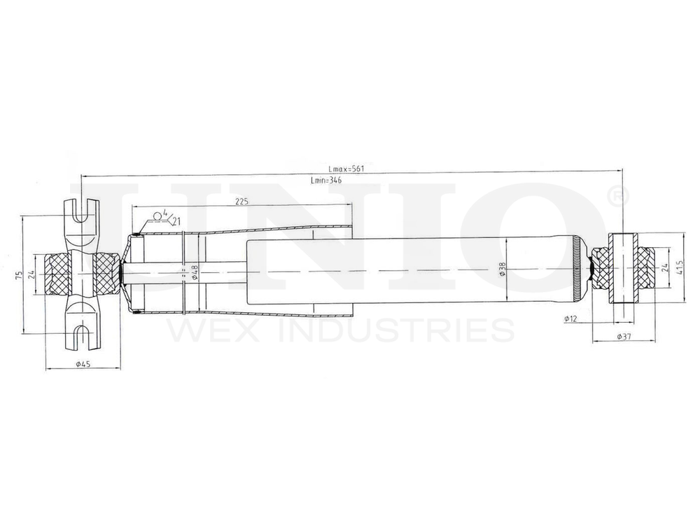 Амортизатор газовый задней подвески UNIO SAB-10530