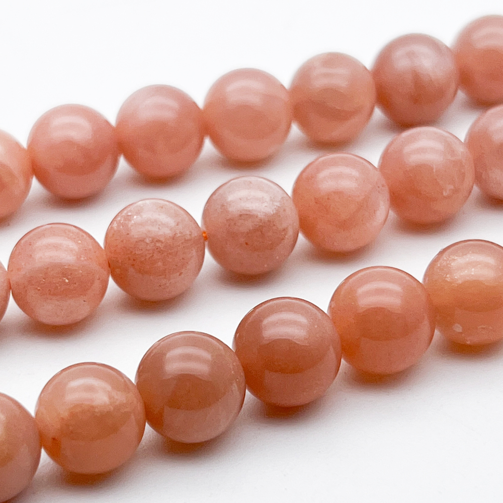 Солнечный камень бусины, диаметр 10,3-10,4 мм, цена за 9 шт (1/4 нити)