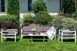 "Эстелья" лаунж-зона из алюминия со столиком из HPL 5-местная