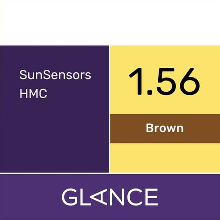 Фотохромная линза для очков Glance 1.56 SunSensors Brown HMC