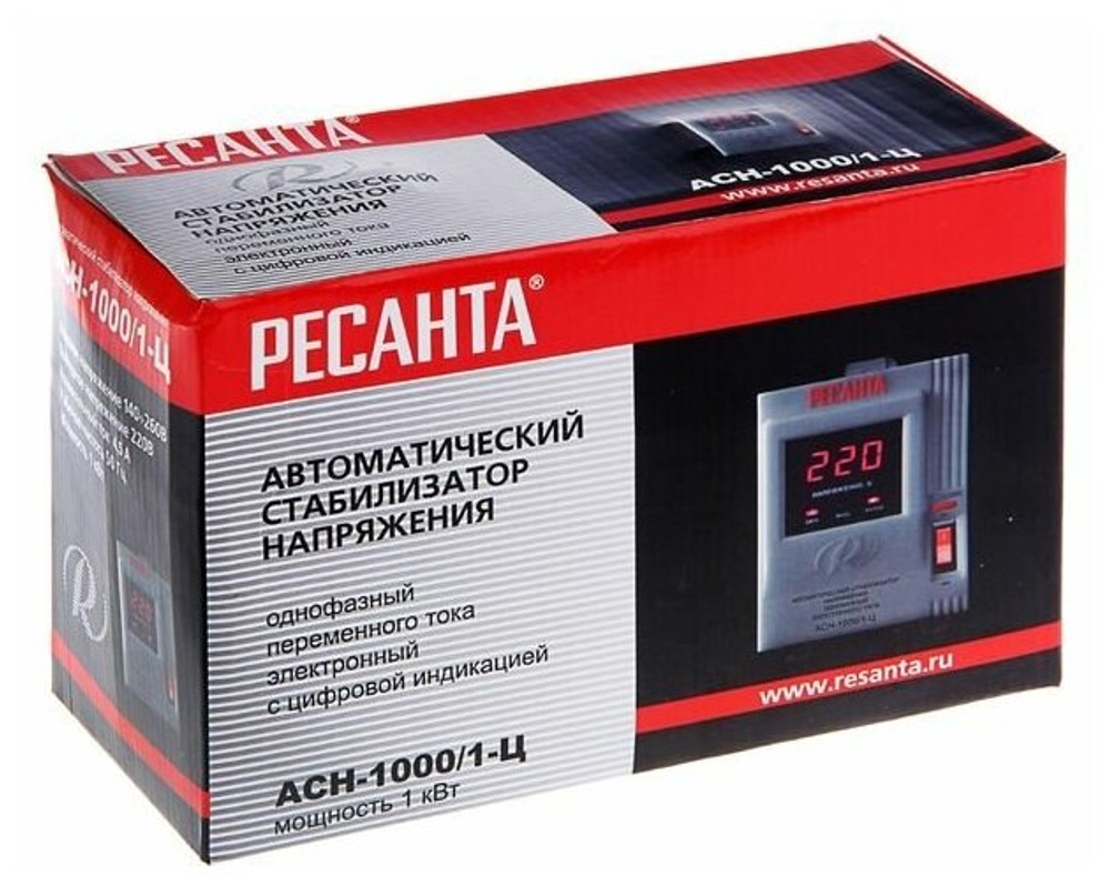 Стабилизатор РЕСАНТА АСН-1000/1-Ц, 1000Вт, 140-260В, напольный, 63/6/2