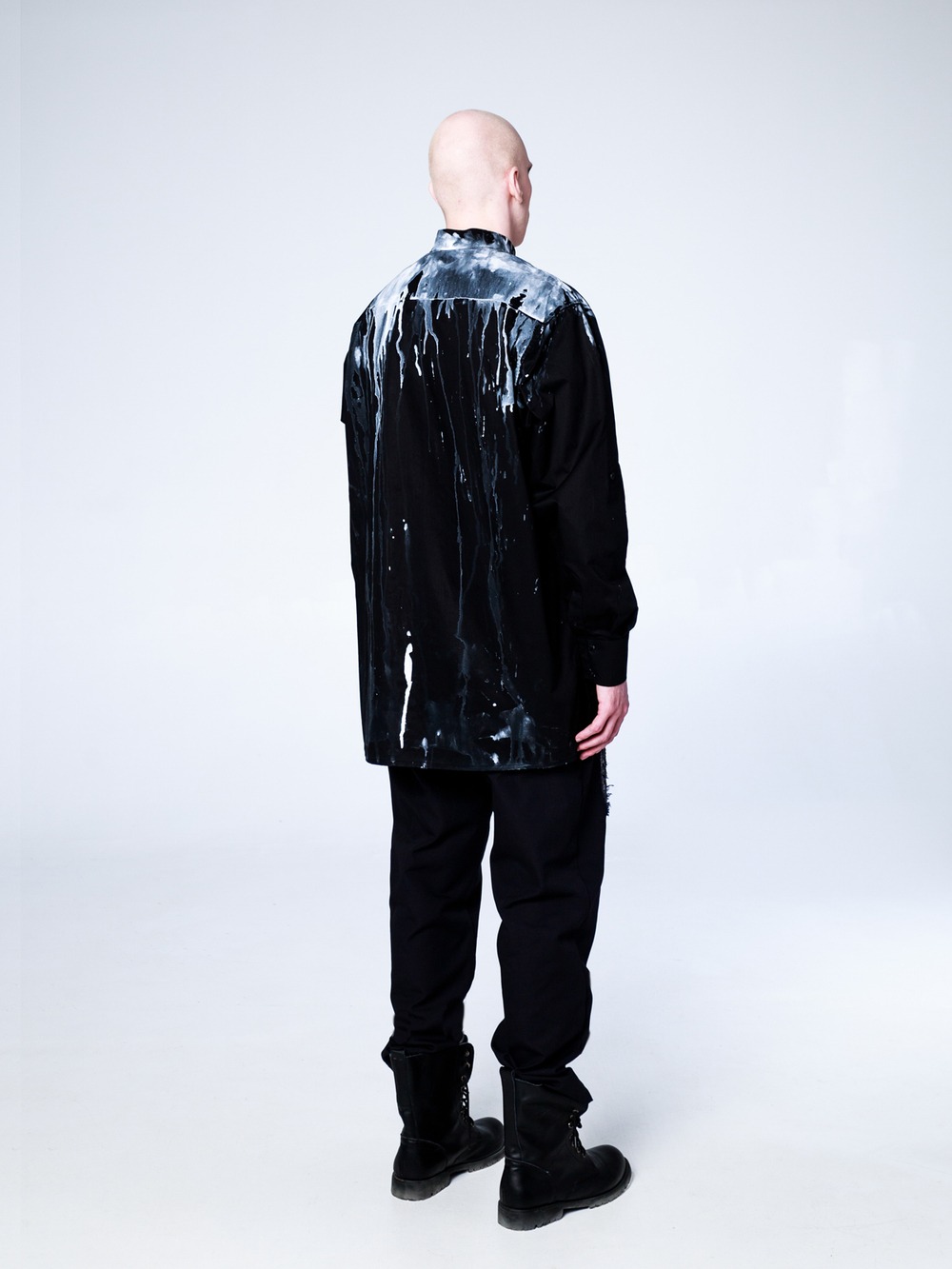 Рубашка "Черномор" с окрашиванием. Черно-белая