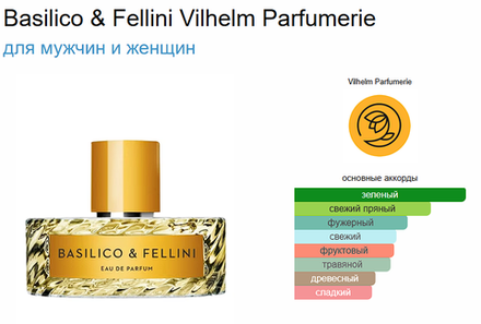 VILHELM PARFUMERIE Basilico & Fellini 100ml (duty free парфюмерия)