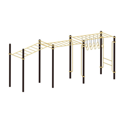 Спортивный комплекс №90, рукоход, гимнастические кольца, 6330*1520*2600 мм., D=89 мм.